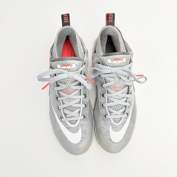 Nike LeBron 12 Low Wolf Grey Hot Lava - Size 9